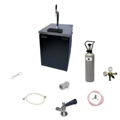 Komplett set - kylskåp för öl upp till 50L fat (ölstång) - inkl. Elegant dispenserkolonn och kompensatorkran, KEG:5 liters adapter
