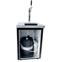 Komplett set - kylskåp för öl upp till 50L fat (ölstång) - inkl. Elegant dispenserkolonn och kompensatorkran, KEG:5 liters adapter