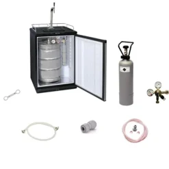 Komplett set - kylskåp för öl upp till 50L fat (ölstång) - inkl. Elegant dispenserkolonn och kompensatorkran, KEG:5 liters adapter