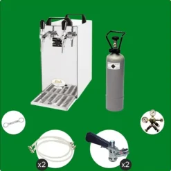 Komplett set - Öltapp - kontakt 40 två linjer torr kylare, run kylare 50 liter/h, KEG:utan, KEG 2:Type M