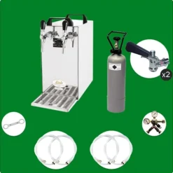 Komplett set - Öltapp - kontakt 40 två linjer torr kylare, run kylare 50 liter/h, KEG:5 liters adapter, KEG 2:Type M
