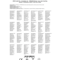 Komplett set - Öltapp - STREAM 80 ölkassett, flödeskylare 2-linjers torrkylare, KEG:NC Adapter, KEG 2:NC Adapter