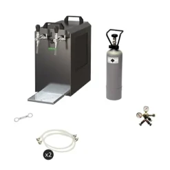 Komplett set - Öltapp - STREAM 80 ölkassett, flödeskylare 2-linjers torrkylare, KEG:5 liters adapter, KEG 2:utan