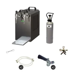 Komplett set - Öltapp - STREAM 80 ölkassett, flödeskylare 2-linjers torrkylare, KEG:5 liters adapter, KEG 2:utan