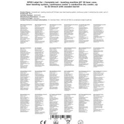 Komplett set under disk - Öltapp JET 30 en linje torr kylare, 35 liter/h -Bierkoffer med trätunna, KEG:Type A