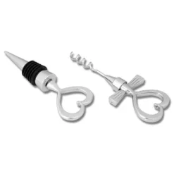 Korkskruv - Hjärta - Stål - 2 delar - Vit