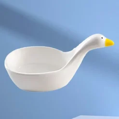 Kreativ tecknad keramik präglad doppfat Hem Kök Såsfat Vinägerfat Swan