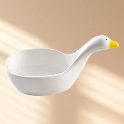 Kreativ tecknad keramik präglad doppfat Hem Kök Såsfat Vinägerfat Swan