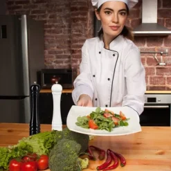 Kryddkvarnset, 30x6x6 cm, Svart, Vit, Trä