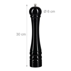 Kryddkvarnset, 30x6x6 cm, Svart, Vit, Trä