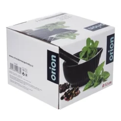 Kryddmortel i svart porslin