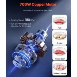 Köttkvarn, 39,5x43x39 cm, Rostfritt stål