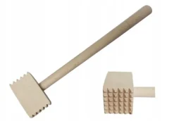 Köttmörare av trä, hammare, klubba