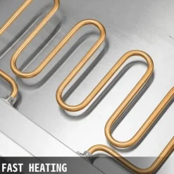 1,2KW 30-85°C justerbar 6-pannor elektrisk matvärmare med kran, stor kapacitet, snabb värmeöverföring