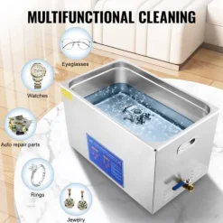 30L 100A Ultrasonisk rengöringsmaskin med värme 600W i rostfritt stål för glasögon, smycken, tandproteser, mynt m.m. (30L)