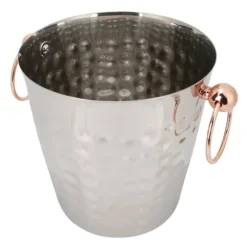 3L bärbar ishink i rostfritt stål med champagnefat och handtag för hemmabruk i baren