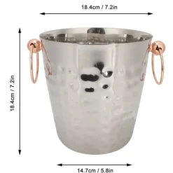 3L bärbar ishink i rostfritt stål med champagnefat och handtag för hemmabruk i baren
