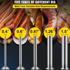 3L Chorizo-vullare av rostfritt stål, horisontell, manuell korvfyllare, Chorizo-hotdogs, grillkorv, lämplig för både hushåll och kommersiell