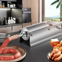 3L Chorizo-vullare av rostfritt stål, horisontell, manuell korvfyllare, Chorizo-hotdogs, grillkorv, lämplig för både hushåll och kommersiell