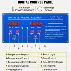 30L digital ultraljudsrengöringsmaskin, 40kHz djuprengöring, justerbar tid/temperatur, lämplig för hem och professionell användning