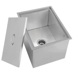 33L Drop-in islåda vinkylare i rostfritt stål med dräneringsventil och bekvämt lock, genomtänkta detaljer, bred användning