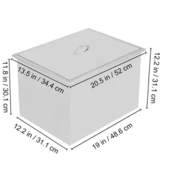 33L Drop-in islåda vinkylare i rostfritt stål med dräneringsventil och bekvämt lock, genomtänkta detaljer, bred användning