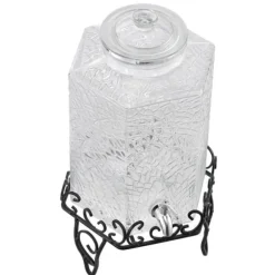 10L Dryckesdispenser, Festdryckesdispenser i Glas, Inklusive Stativ