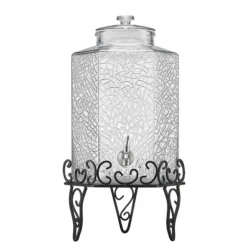 10L Dryckesdispenser, Festdryckesdispenser i Glas, Inklusive Stativ