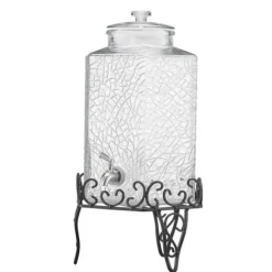 10L Dryckesdispenser, Festdryckesdispenser i Glas, Inklusive Stativ