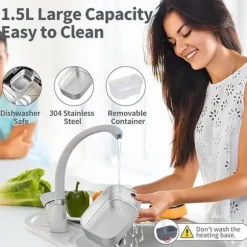 1,5L elektrisk matlåda i rostfritt stål 12/24V/110/220V - för bilar, lastbilar och kontor, med 80W snabb uppvärmning