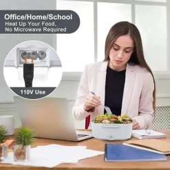 1,5L elektrisk matlåda i rostfritt stål 12/24V/110/220V - för bilar, lastbilar och kontor, med 80W snabb uppvärmning