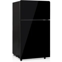 72L Mini-Kylskåp, Svart glastdörr, 39dB, 7-stegs temperatur, LED-ljus, R600 Kylmedel, Direktkylning, För hem, kontor