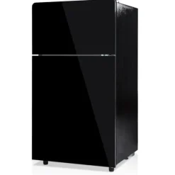 72L Mini-Kylskåp, Svart glastdörr, 39dB, 7-stegs temperatur, LED-ljus, R600 Kylmedel, Direktkylning, För hem, kontor