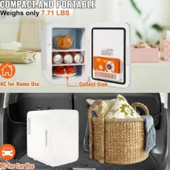 10L portabelt litet kylskåp för fordon och hem, mini bilkylskåp, kallt och varmt dubbla lägen, tyst drift