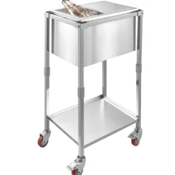 28L Rullande Kylbox, Utomhus Stående Islåda på Hjul, Utfällbara Handtag, Perfekt för Camping och Picknick