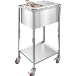 28L Rullande Kylbox, Utomhus Stående Islåda på Hjul, Utfällbara Handtag, Perfekt för Camping och Picknick