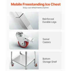 31L Rullande Kylbox, Utomhus Stående Islåda, Praktisk Med Hjulfunktion