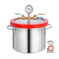 6L vakuumavgasningskammare i rostfritt stål, högtätning,precisionsvakuummätare