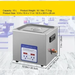 10L 240W 40kHz kommersiell digital ultraljudsrengörare, djuprengöring, justerbar tid/temperatur, humaniserad design, bred applikation