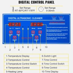 30L 600W 40kHz ultraljudsrengörare med justerbar tid/temperatur, kraftfull rengöring, användarvänliga detaljer
