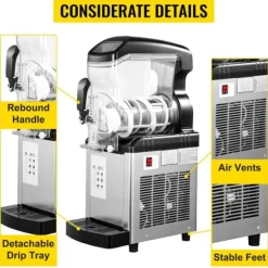 6L 450W slush maskin för hemmabruk, 4 valbara lägen, effektiv kylning, 360° omrörning, lätt att använda, lätt att rengöra