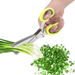 5-lagers kökssax i rostfritt stål för mat Strimlad strimlad schalottenlök Sushi Örtsax (Gul)[416]