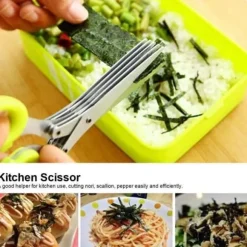 5-lagers kökssax i rostfritt stål för mat Strimlad strimlad schalottenlök Sushi Örtsax (Gul)[416]