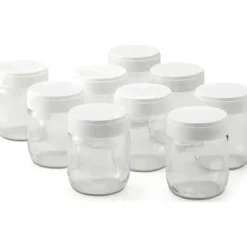 LAGRANGE Set med 9 yoghurtgrytor - 430301 - 185 g - Transparent och vit