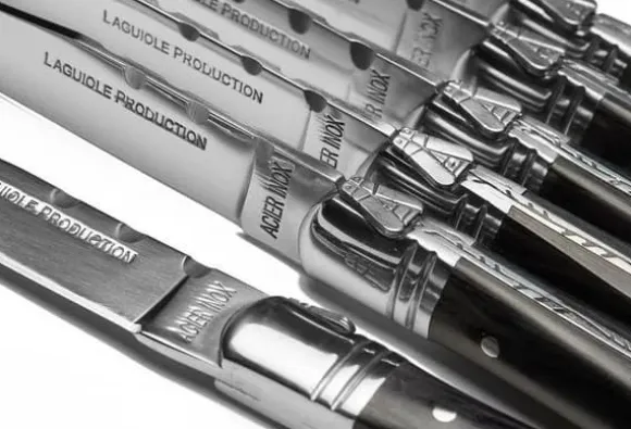 Laguiole Heritage stekknivar 6 st Svart