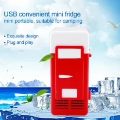 LED Mini USB Kylskåp USB Kylskåp Dryckesburkar Kylskåp och Värmare Röd