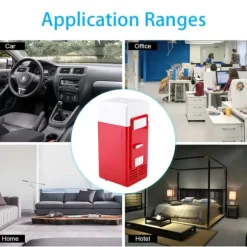 LED Mini USB Kylskåp USB Kylskåp Dryckesburkar Kylskåp och Värmare Röd