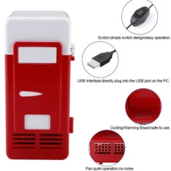 LED Mini USB Kylskåp USB Kylskåp Dryckesburkar Kylskåp och Värmare Röd