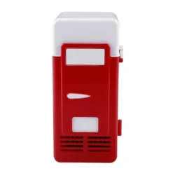 LED Mini USB Kylskåp USB Kylskåp Dryckesburkar Kylskåp och Värmare Röd