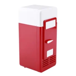 LED Mini USB Kylskåp USB Kylskåp Dryckesburkar Kylskåp och Värmare Röd